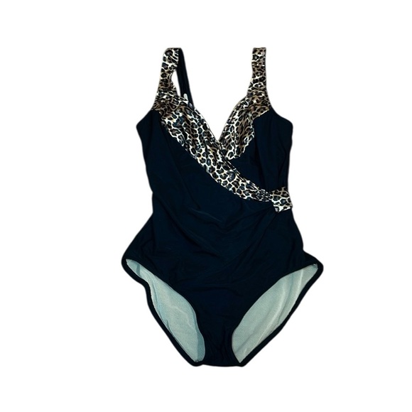 Vintage Cheetah One Piece Swimsuit, underwire, 10 - Picture 1 of 8